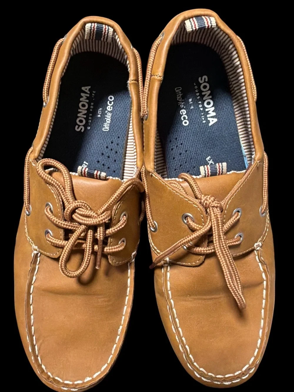 Sonoma Men's Brown Boat Shoes with White Sole